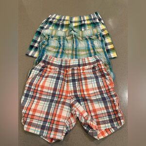 Bundle of three baby boy plaid shorts: brands carters , first impressions